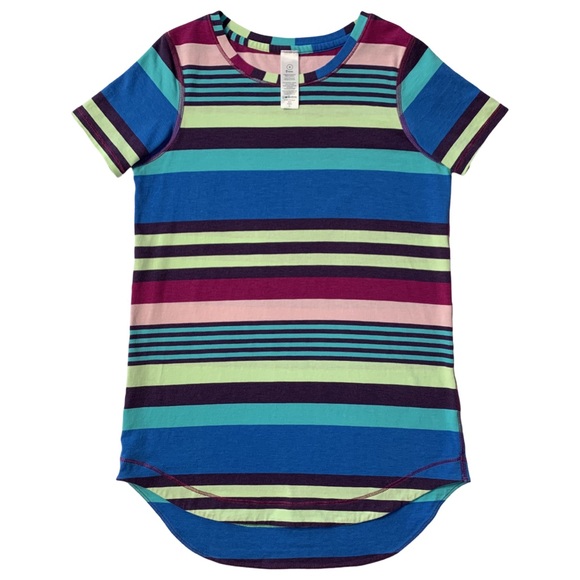 Ivivva Girls Multicolored Striped Short Sleeve Tee Top Size 8 - Picture 5 of 14
